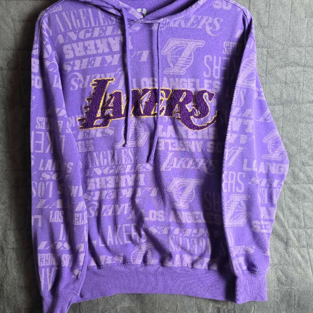 NBA Purple Lakers Sweater with Quilted Design